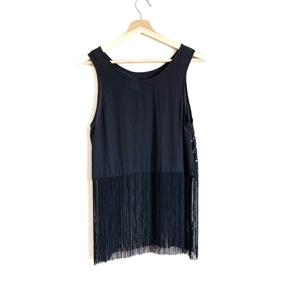 H&M | DIVIDED Black Bejewelled Fringe Top - Picture 2 of 6